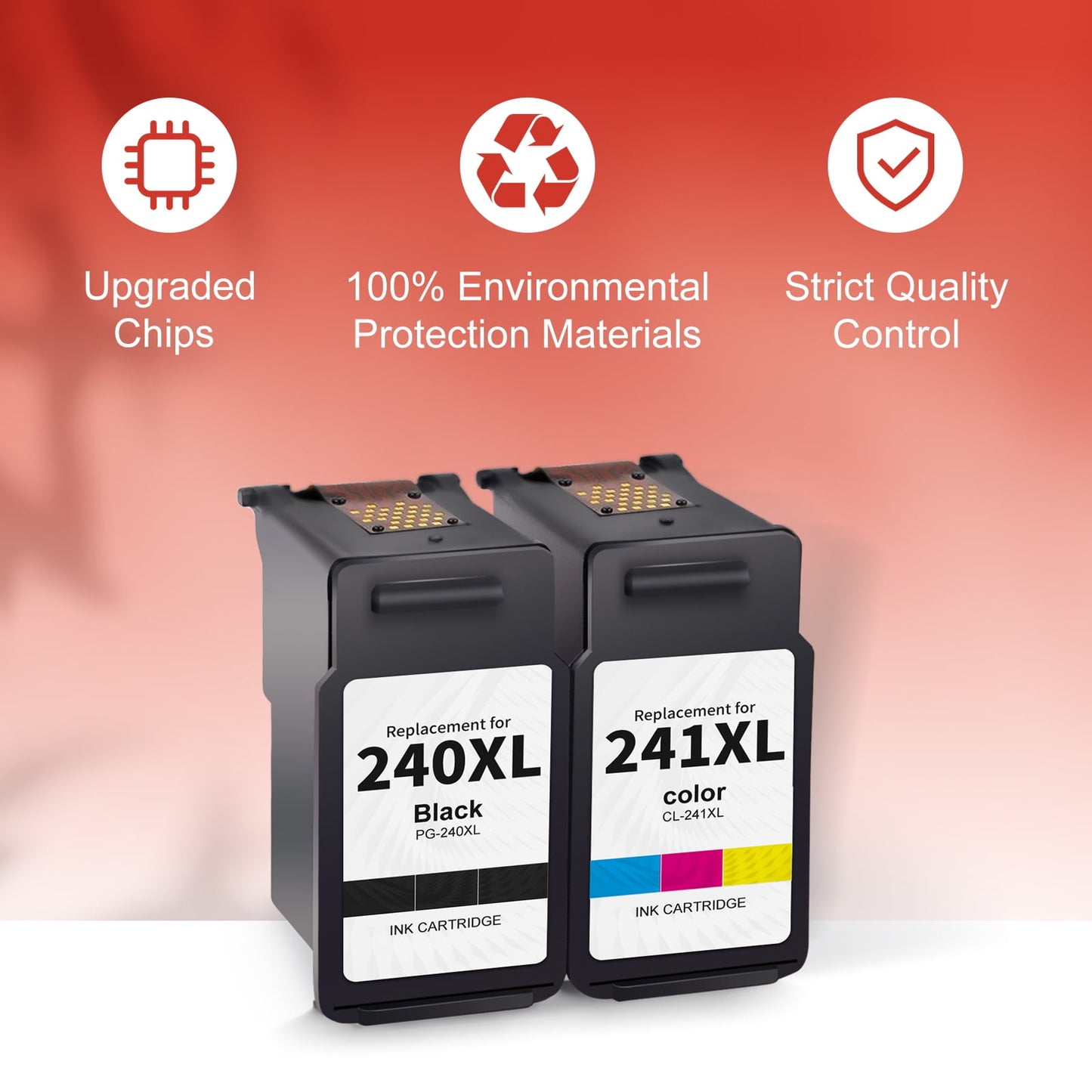 240XL 241XL Ink Cartridge for Canon Ink 240 and 241 PG-240XL CL-241XL for Canon PIXMA MG3620 MG3520 MX452 MX532 MX472 MX512 Printer (1 Black, 1 Tri-Color)