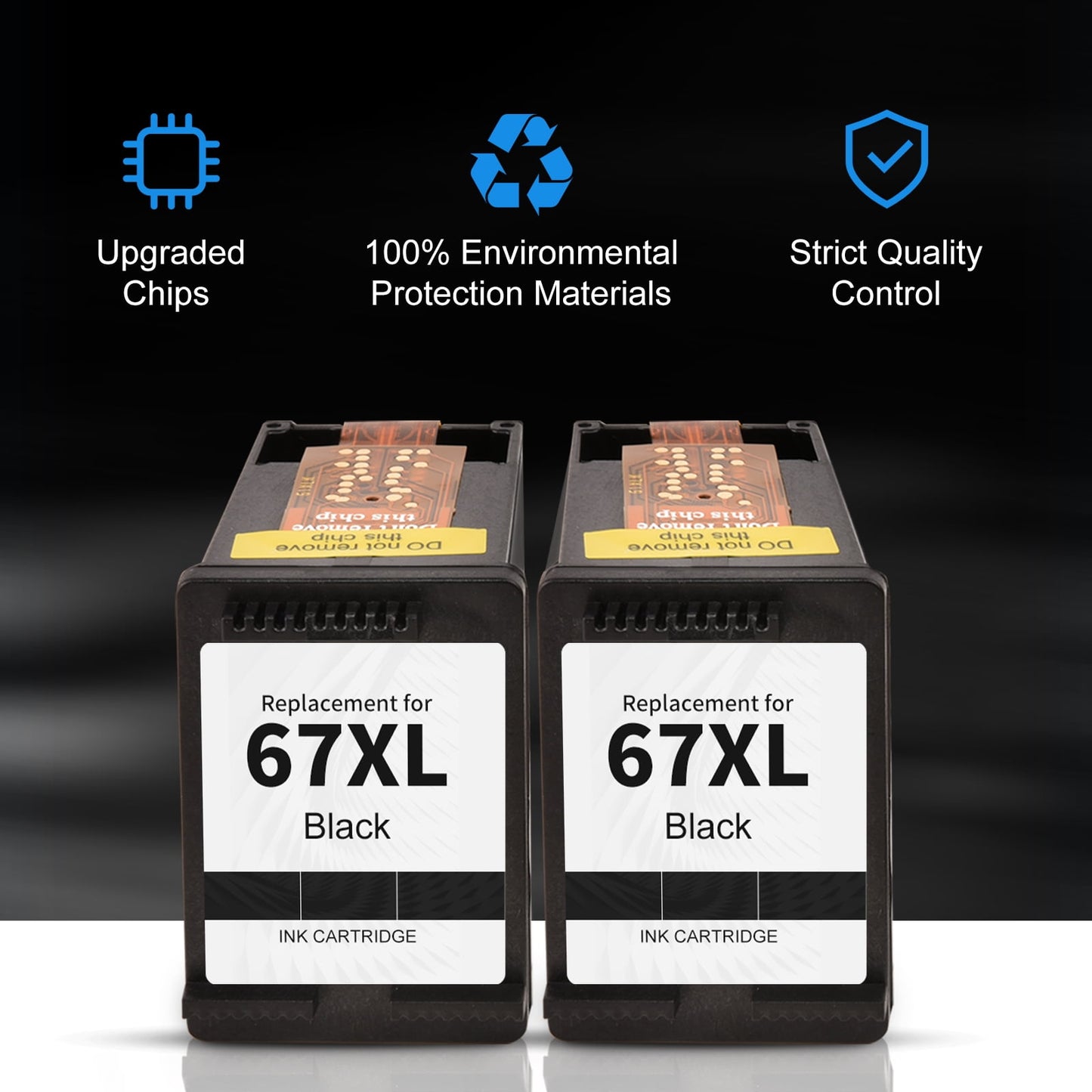 67xl Black Ink Cartridge for HP 67 Ink for HP DeskJet 2700 2752 2755 Envy 6000 6055 Printer (2-Pack)