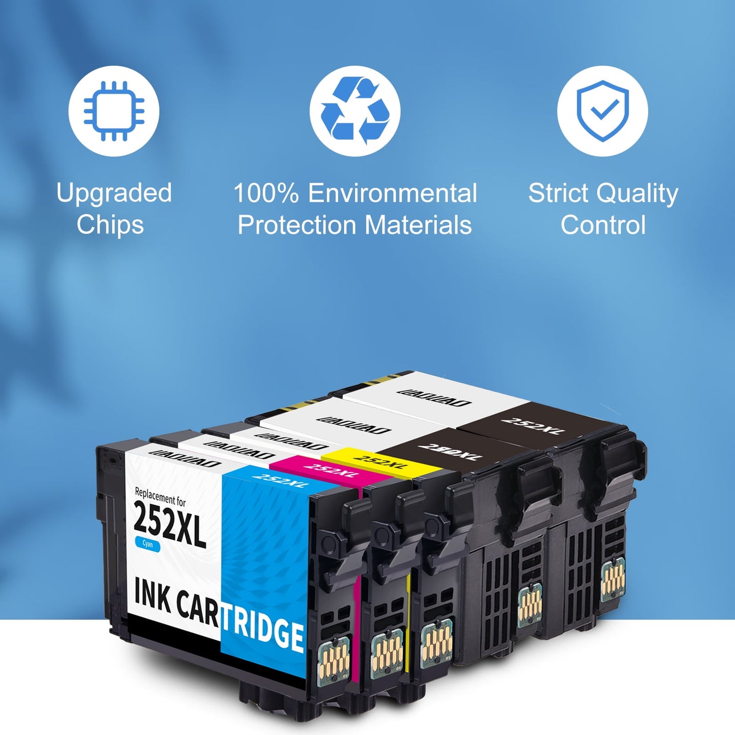 252XL Ink Cartridges for Epson 252XL Ink Cartridges Combo Pack for Epson WF-3640 WF-7720 WF-3620 WF-7710 WF-7620 WF-7610 WF-7210 (5 Pack)