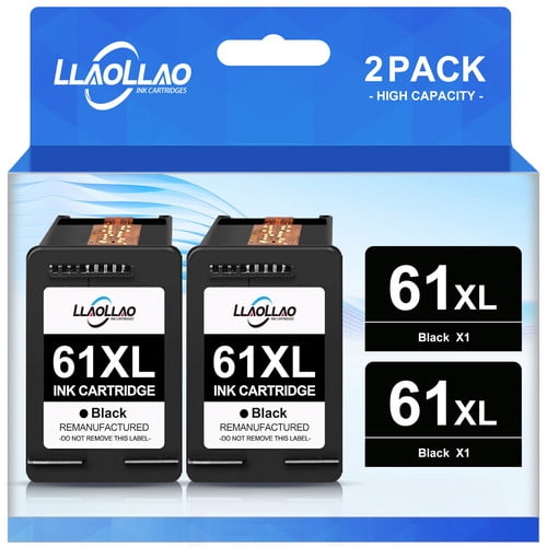 61XL Black Ink Cartridge for HP 61 Ink Cartridge for HP Envy 4500 5530 Deskjet 1000 1510 Officejet 4630 4635 Printers (2 Black)