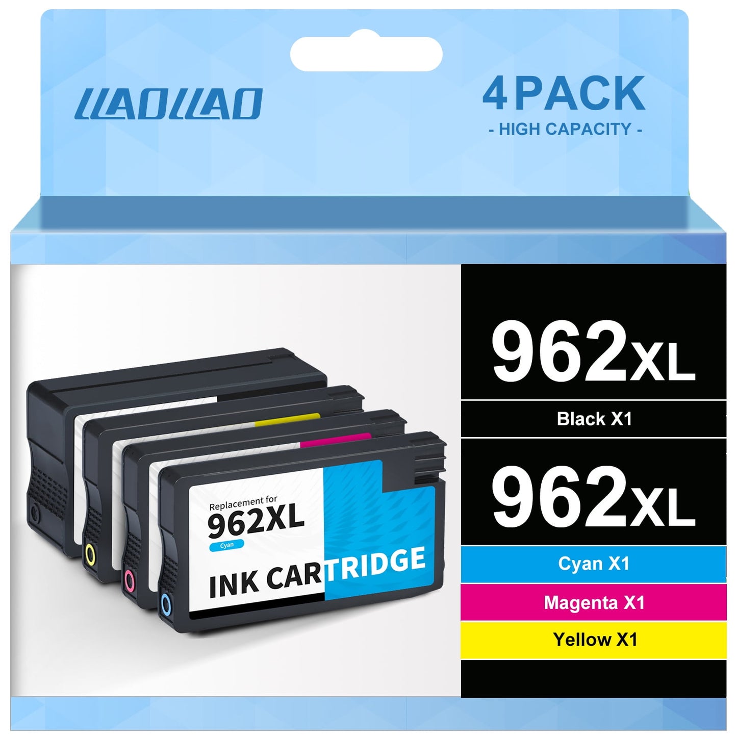 962XL Ink Cartridges for HP 962 962 XL Ink Cartridges for HP 9018e 9015e 9010 Series Printer (4 Pack)