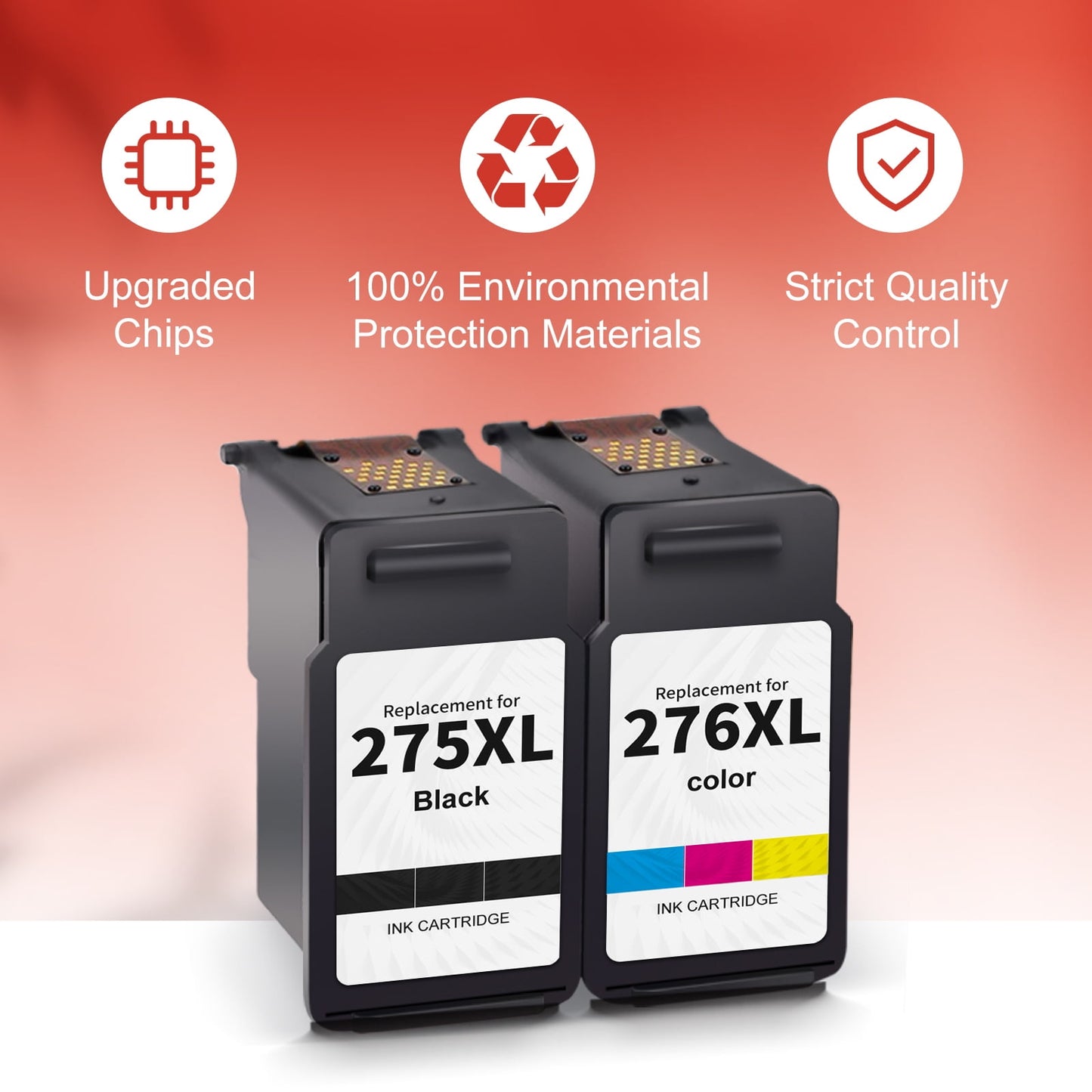 275XL Ink Cartridges for Canon Ink 275 and 276 for PIXMA TS3522 TS3520 TS3500 TR4722 TR4720 TR4700 (2 Pack)