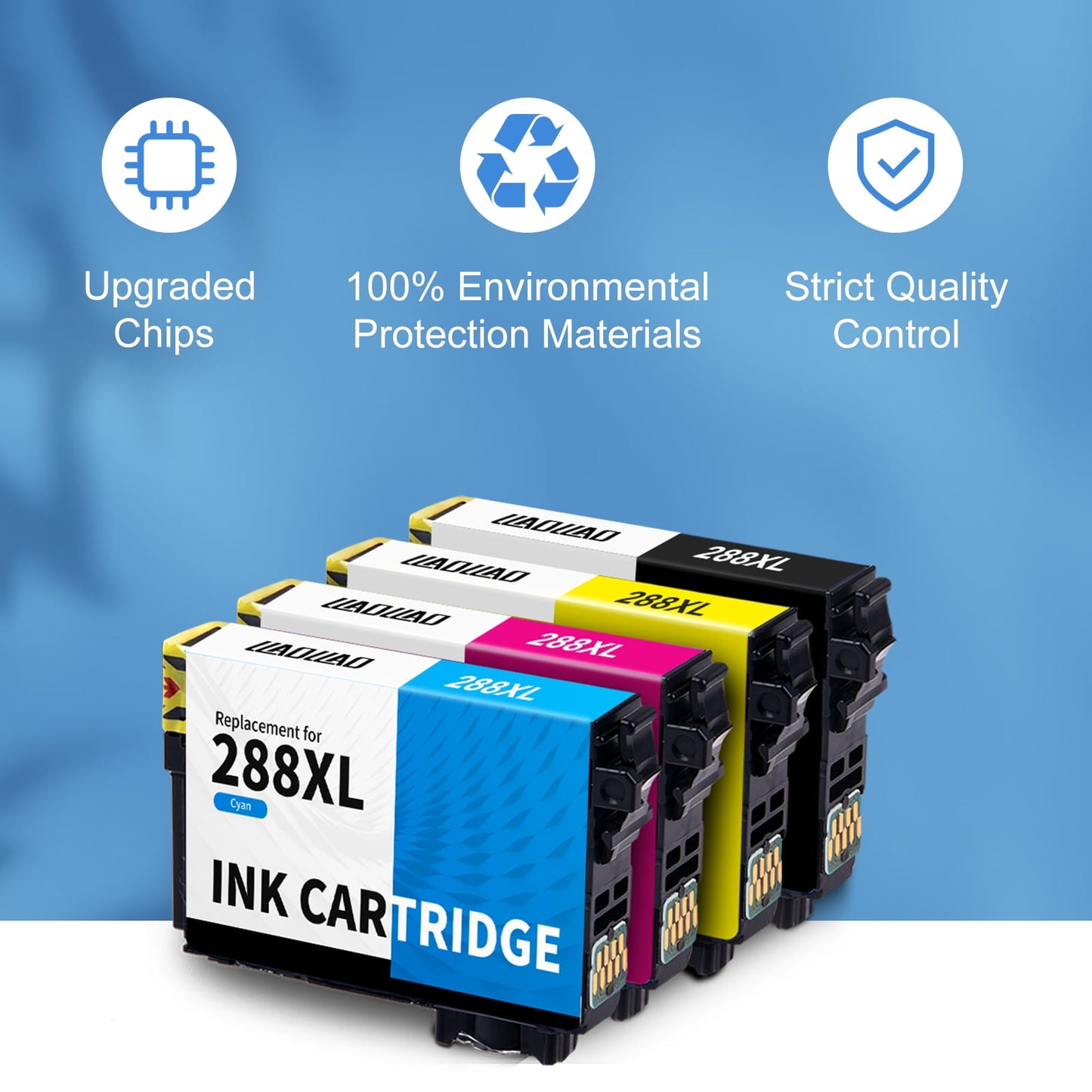 288XL for Epson 288XL Ink Cartridges Combo Pack Works with XP-440 XP-430 XP-446 XP-330 XP-340 XP-434 Printers (1 Black, 1 Cyan, 1 Magenta, 1 Yellow)